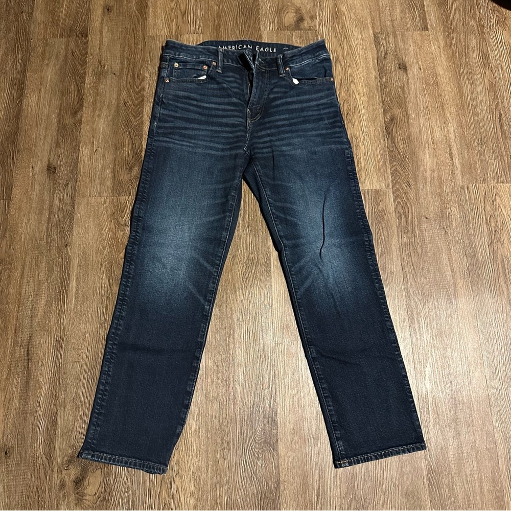 American Eagle Outfitters Men's Dark Blue Straight Jeans Airflex +